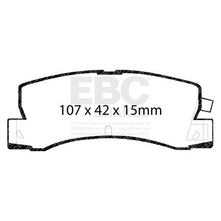 EBC Rear YellowStuff Brake Pads - Toyota Corolla / Toyota Levin (DP4629R) — view 2