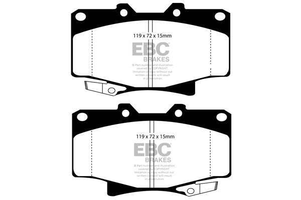 EBC Front GreenStuff Brake Pads - Toyota Landcruiser / Toyota 4 Runner (DP6992) — view 2