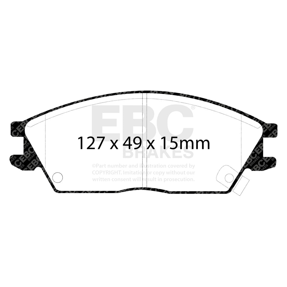 EBC Front YellowStuff Brake Pads - Hyundai Getz / Hyundai Accent (DP4803R) — view 2
