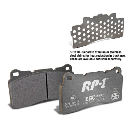 EBC Rear Racing RP-1 Brake Pads - Audi R8 / Nissan GT-R (R35) (DP81110RP1)