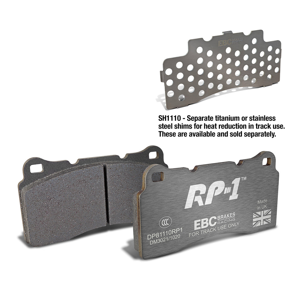 EBC Rear Racing RP-1 Brake Pads - Audi R8 / Nissan GT-R (R35) (DP81110RP1)