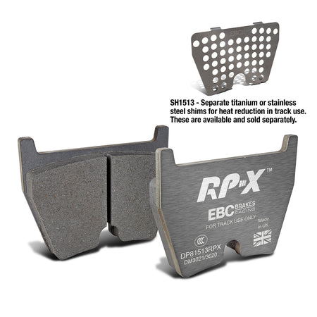EBC Front Racing RP-X Brake Pads - Audi R8 / Lamborghini Gallardo (DP81513RPX)