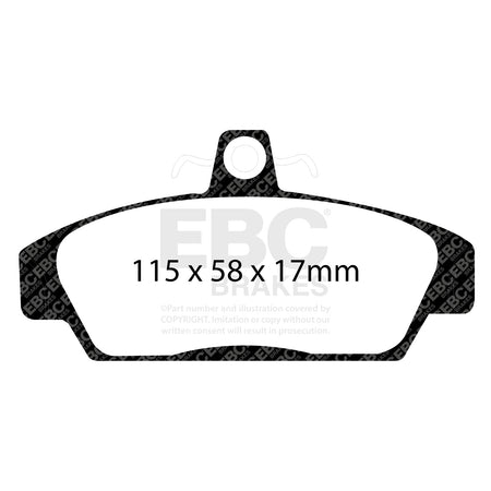 EBC Front YellowStuff Brake Pads - Rover Metro / Rover 100 (DP4817R) — view 2