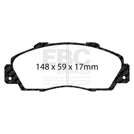 EBC Front BlueStuff Brake Pads - Honda NSX / Honda HR-V (DP5872NDX) — view 2