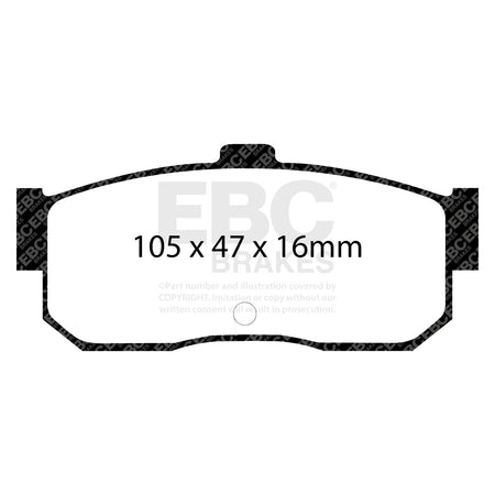 EBC Rear RedStuff Brake Pads - Nissan Almera / Nissan Pulsar (DP3889C) — view 2