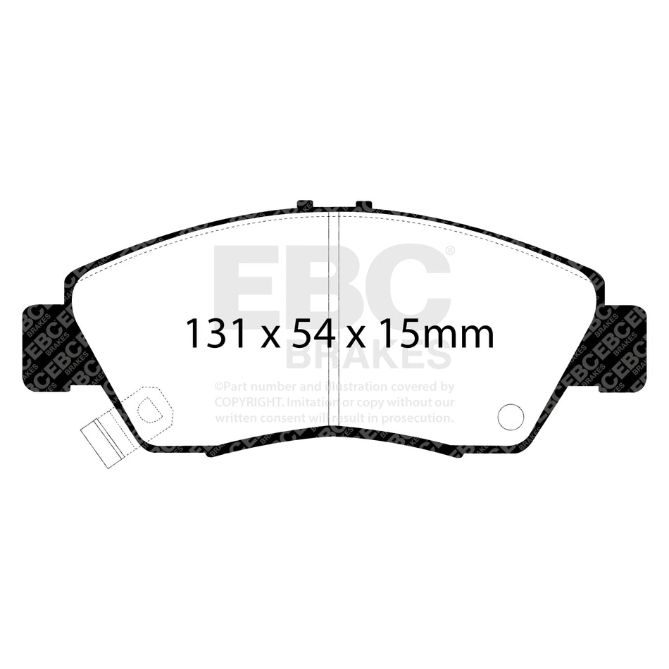 EBC Front Ultimax Brake Pads - Honda Civic (5th Gen) / Honda Jazz (DP890) — view 2