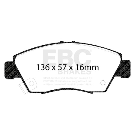 EBC Front GreenStuff Brake Pads - Honda Civic (7th Gen) / Honda Civic (5th Gen) (DP2891) — view 2