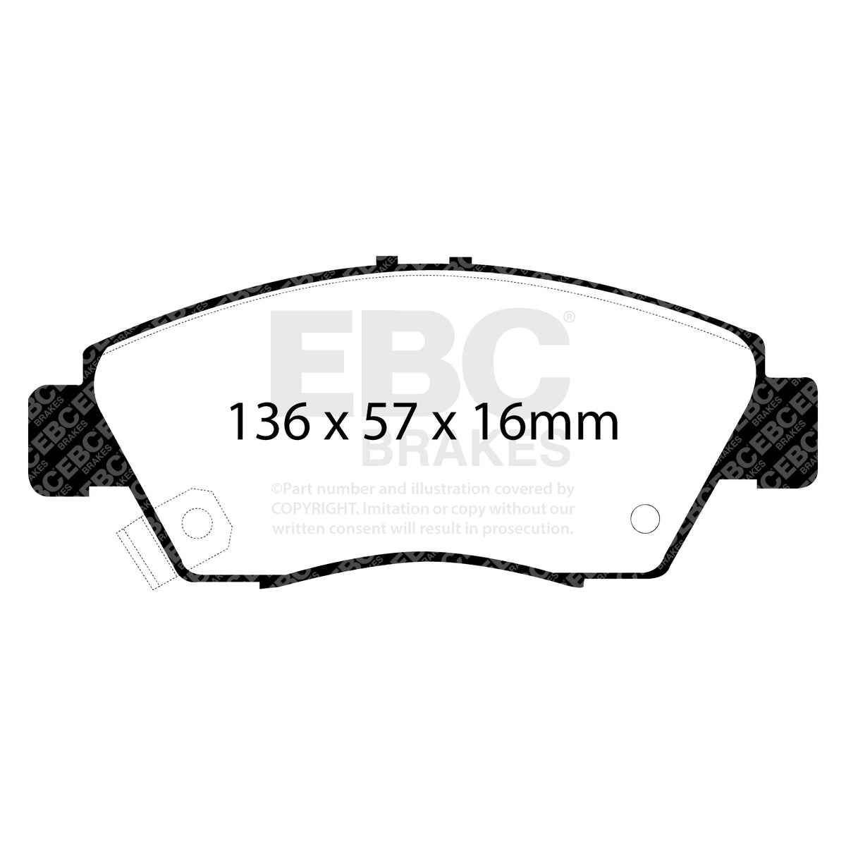 EBC Front YellowStuff Brake Pads - Honda Civic (7th Gen) / Honda Civic (5th Gen) (DP4891R) — view 2