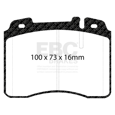 EBC Front YellowStuff Brake Pads - Mercedes-Benz W124 / Mercedes-Benz E-Class (W124) (DP4927/2R) — view 2