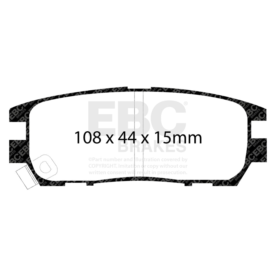 EBC Rear Ultimax Brake Pads - Mitsubishi Pajero / Mitsubishi Shogun (DP958) — view 2