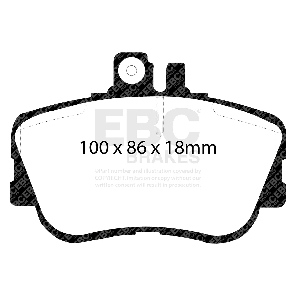 EBC Front RedStuff Brake Pads - Mercedes-Benz C-Class (W202) (DP3962C) — view 2