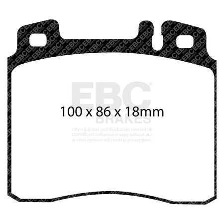 EBC Front RedStuff Brake Pads - Mercedes-Benz S-Class (W140) / Mercedes-Benz W140 (DP3963C) — view 2