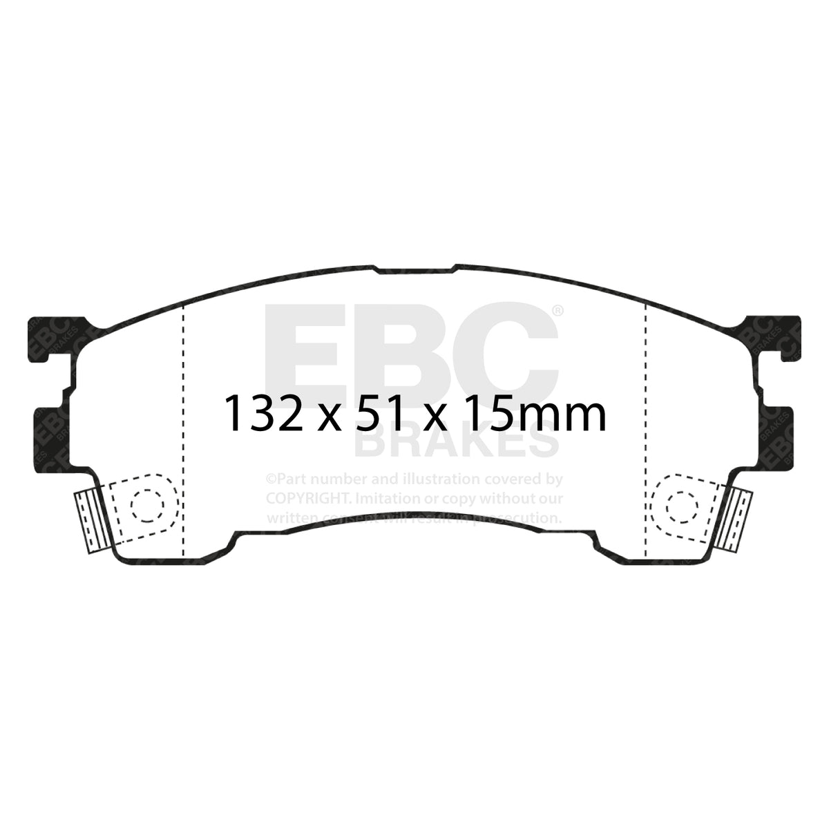 EBC Front YellowStuff Brake Pads - Mazda 626 / Mazda Cronos (DP4971R) — view 2