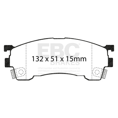 EBC Front YellowStuff Brake Pads - Mazda 626 / Mazda Cronos (DP4971R) — view 2