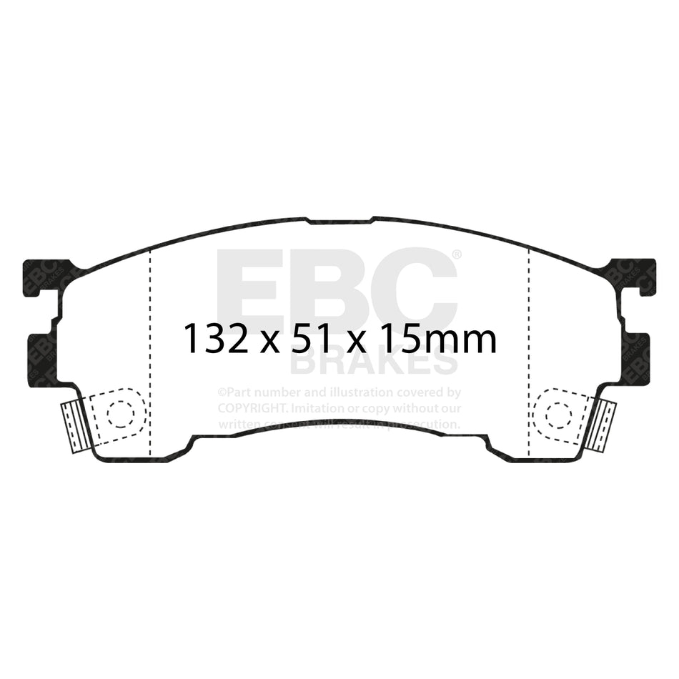 EBC Front YellowStuff Brake Pads - Mazda 626 / Mazda Cronos (DP4971R) — view 2