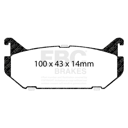 EBC Rear YellowStuff Brake Pads - Mazda 626 / Mazda Cronos (DP4972R) — view 2