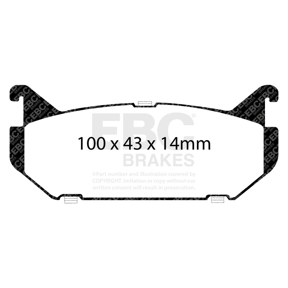 EBC Rear YellowStuff Brake Pads - Mazda 626 / Mazda Cronos (DP4972R) — view 2