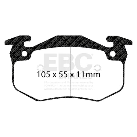 EBC Rear GreenStuff Brake Pads - Renault Clio / Renault Megane (DP2983) — view 2