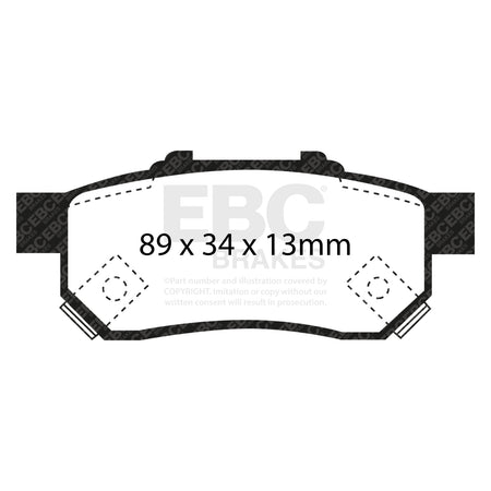 EBC Rear Ultimax Brake Pads - Honda Civic (5th Gen) / Honda Jazz (DP984/2) — view 2
