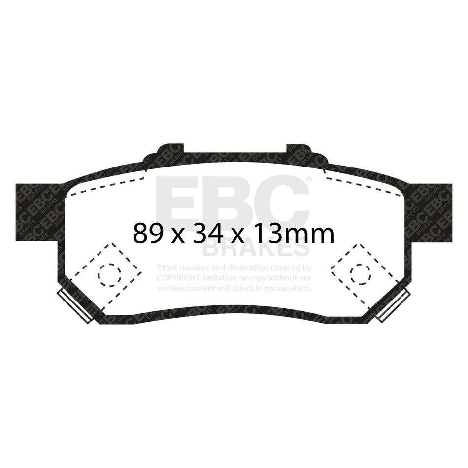EBC Rear Ultimax Brake Pads - Honda Civic (5th Gen) / Honda Jazz (DP984/2) — view 2