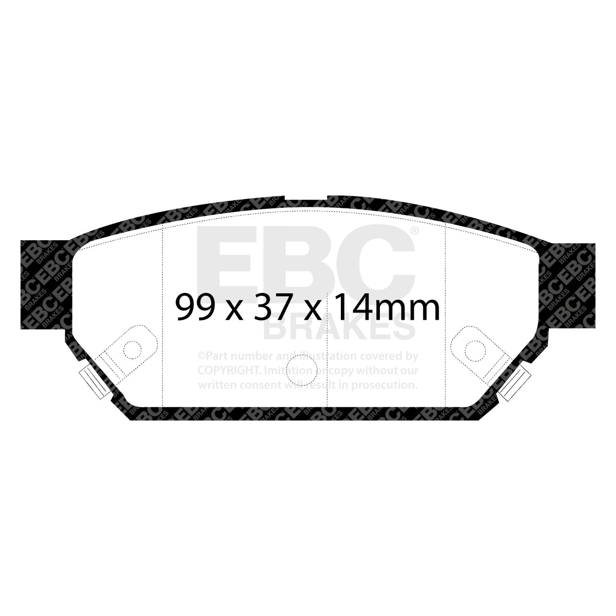 EBC Rear YellowStuff Brake Pads - Mitsubishi Fto / Proton Satria (DP4986R) — view 2