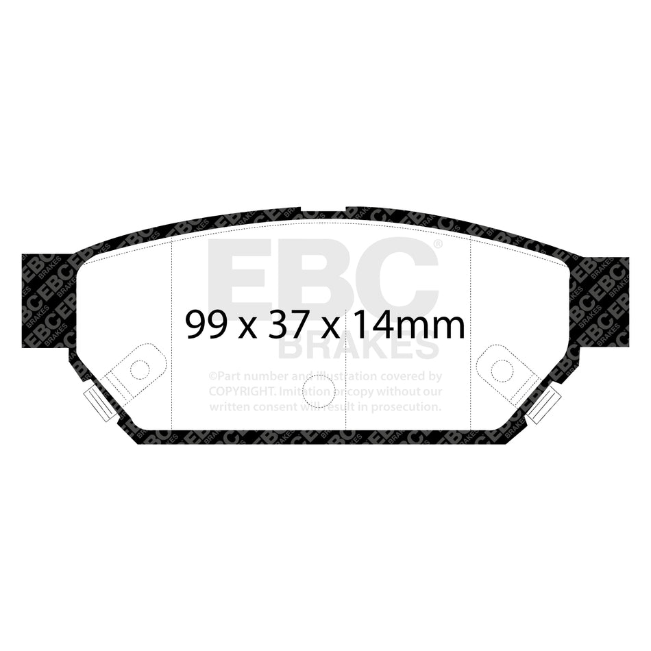 EBC Rear RedStuff Brake Pads - Mitsubishi Fto / Mitsubishi Lancer Evo 1 (DP3986C) — view 2