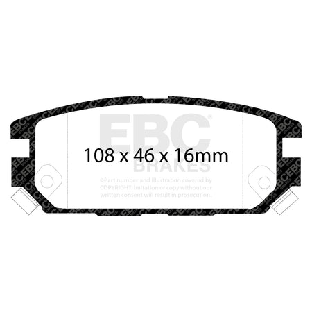 EBC Rear RedStuff Brake Pads - Mitsubishi Galant / Mitsubishi 3000 Gto (DP3987C) — view 2
