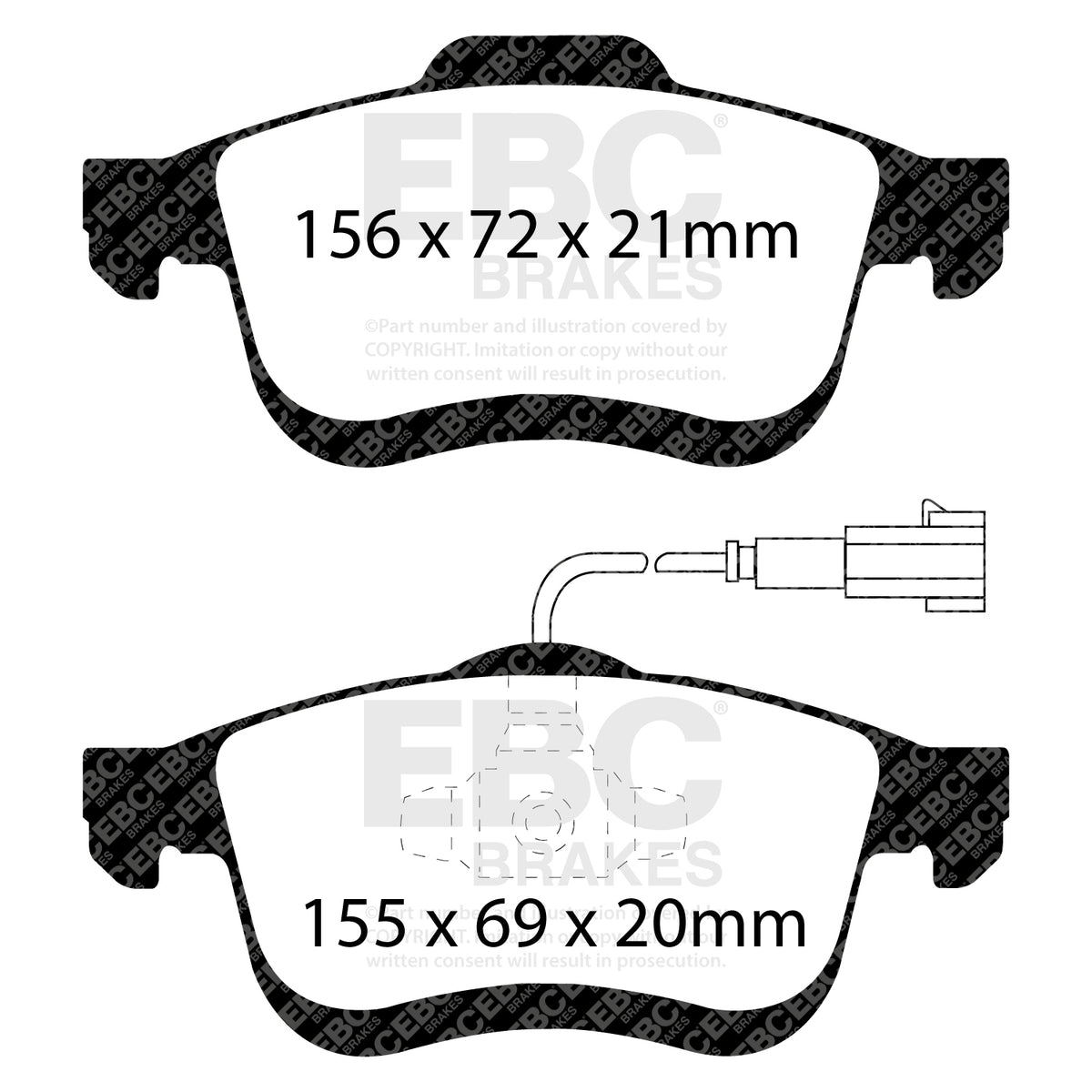 EBC Front Ultimax Brake Pads - Opel Combo Tour / Opel Combo Van (DPX2010) — view 2