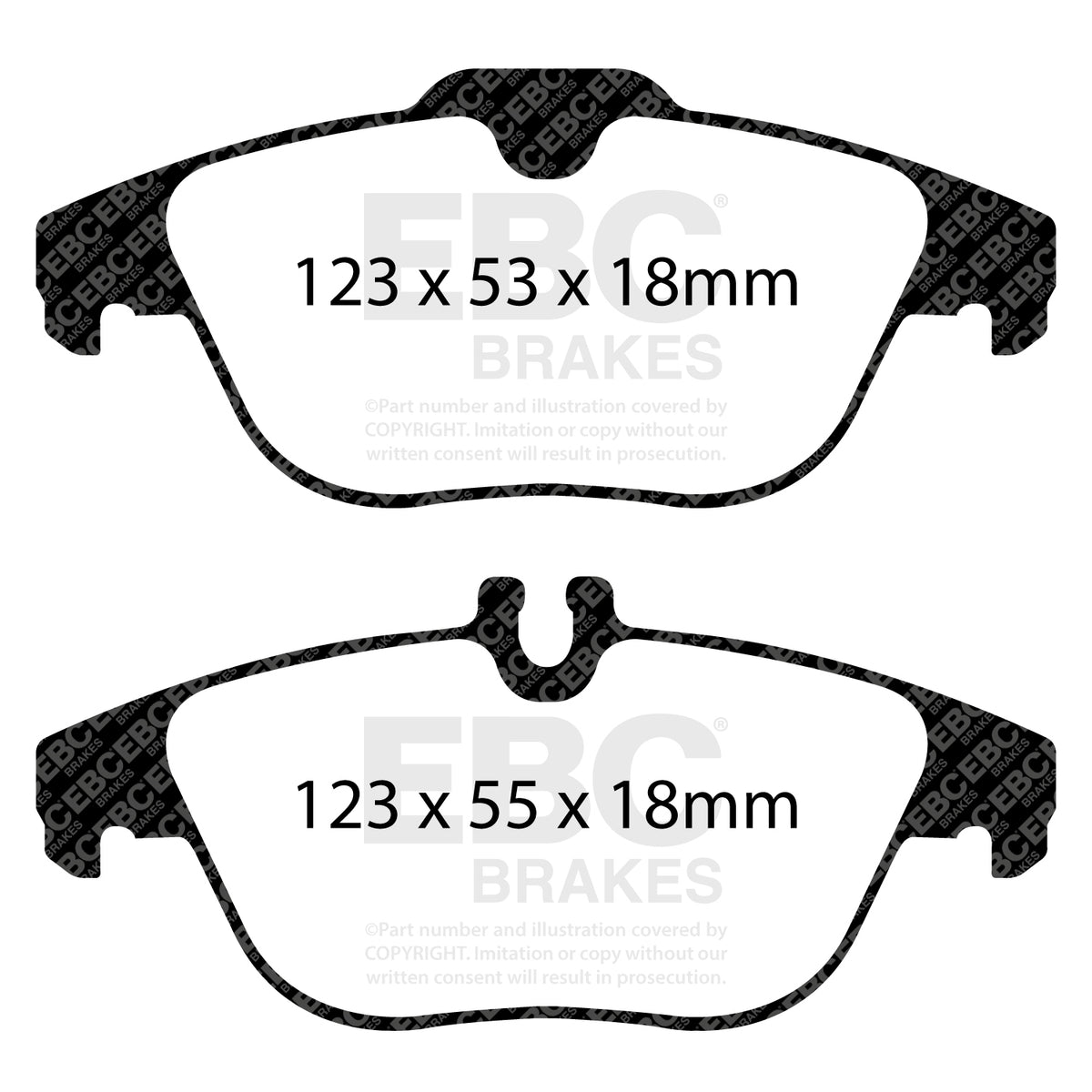 EBC Rear Ultimax Brake Pads - Mercedes-Benz GLK-Class (X204) / Mercedes-Benz E-Class (C207) (DPX2012) — view 2