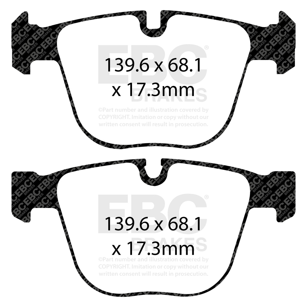 EBC Rear Ultimax Brake Pads - BMW 7 Series (F01) / BMW 7 Series (F02) (DPX2020) — view 2