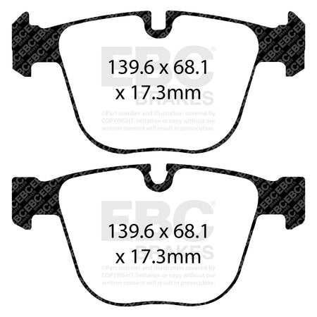 EBC Rear YellowStuff Brake Pads - BMW 7 Series (F01) / BMW 7 Series (F02) (DP42020R) — view 2