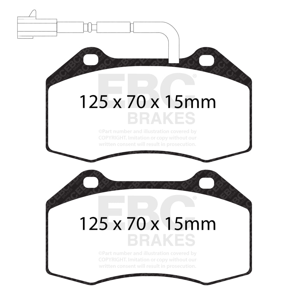 EBC Front GreenStuff Brake Pads - Fiat Grande Punto Abarth / Abarth Grande Punto (DP22021) — view 2