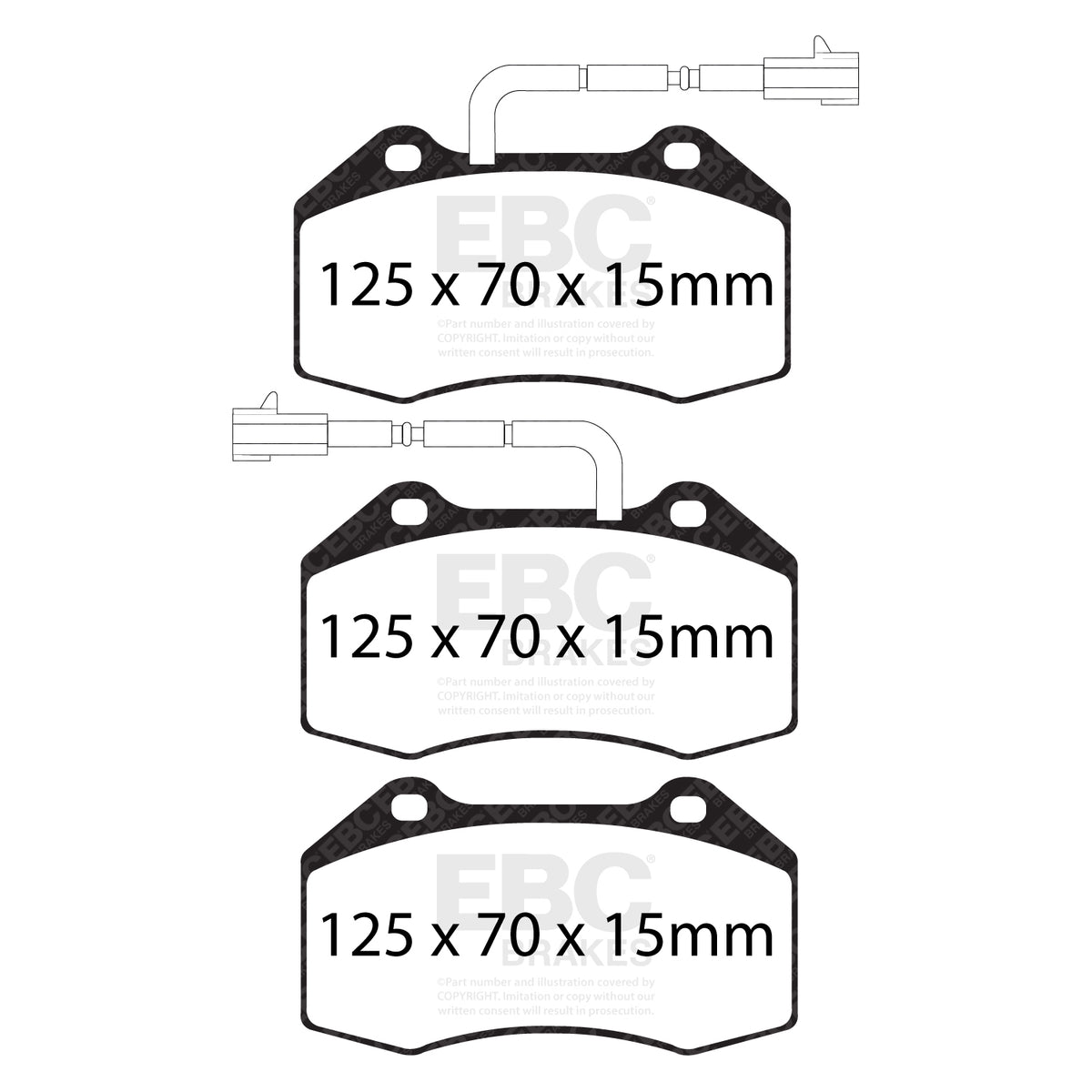 EBC Front BlueStuff Brake Pads - Alfa Romeo Mito / Abarth 595 (DP52021/2NDX) — view 2