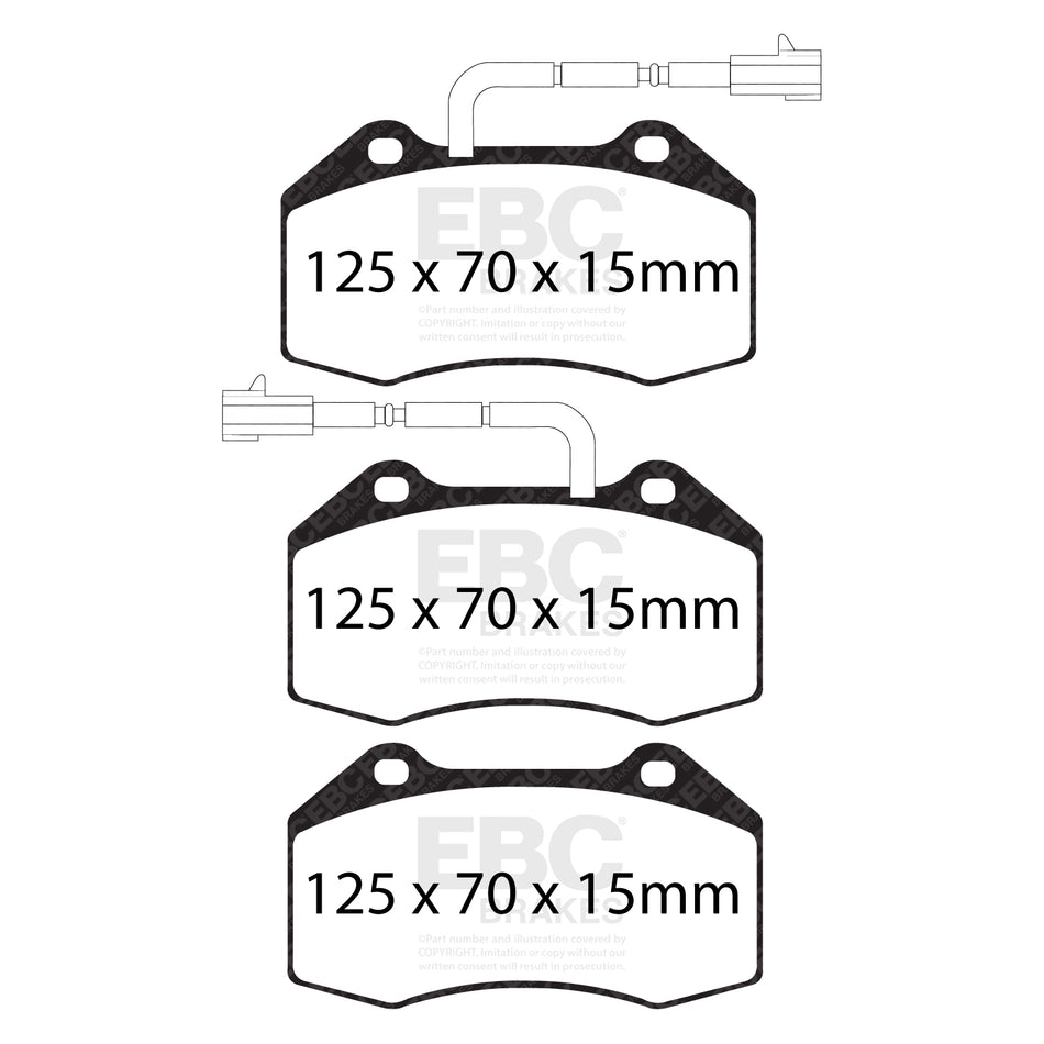 EBC Front BlueStuff Brake Pads - Alfa Romeo Mito / Abarth 595 (DP52021/2NDX) — view 2