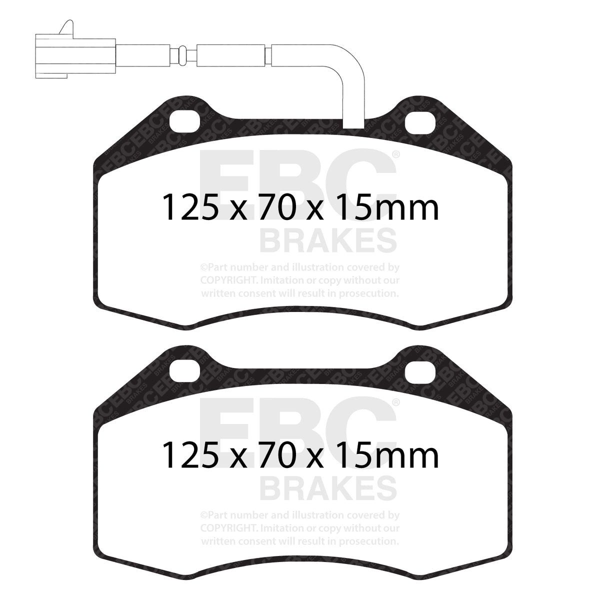 EBC Front GreenStuff Brake Pads - Fiat Grande Punto Abarth / Abarth Grande Punto (DP22021) — view 2