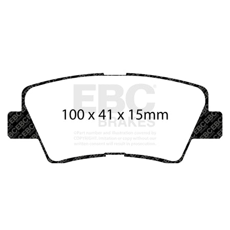 EBC Rear YellowStuff Brake Pads - Kia Optima (TF) / Hyundai Elantra (DP42031R) — view 2