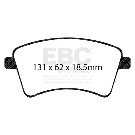EBC Front Ultimax Brake Pads - Mercedes-Benz Citan Dualiner / Mercedes-Benz Citan Traveliner (DPX2033) — view 2