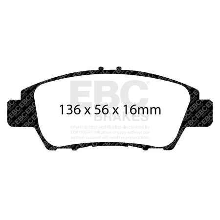 EBC Front GreenStuff Brake Pads - Honda Jazz / Honda City (DP22041) — view 2