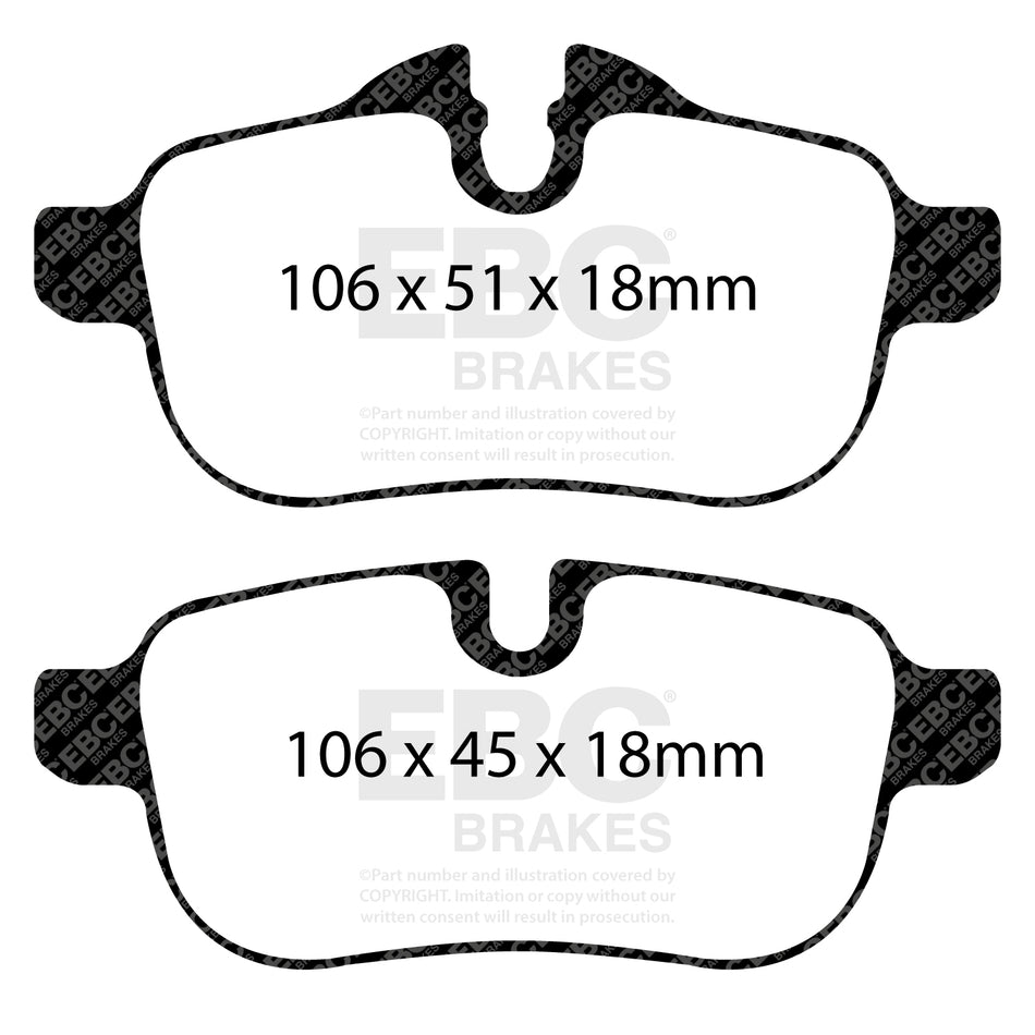 EBC Rear YellowStuff Brake Pads - BMW Z4 (DP42046R) — view 2