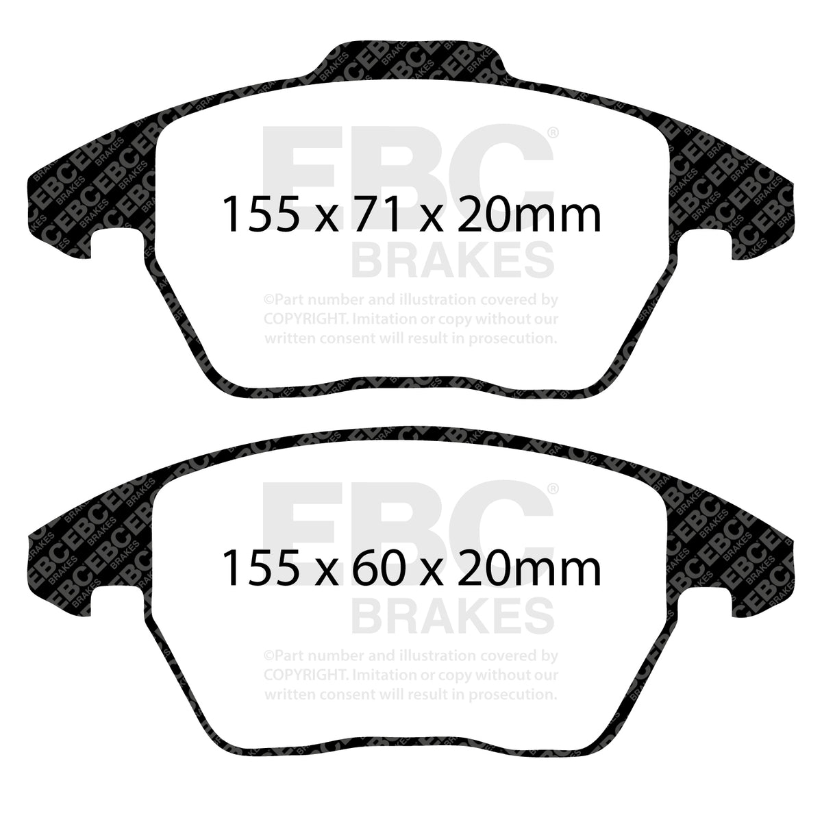 EBC Front Ultimax Brake Pads - Peugeot 308 Sw / Peugeot 2008 (DPX2052) — view 2
