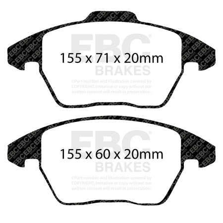 EBC Front Ultimax Brake Pads - Peugeot 308 Sw / Peugeot 2008 (DPX2052) — view 2