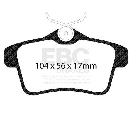 EBC Rear GreenStuff Brake Pads - Citroen Ds5 / Citroen C4 (DP22053) — view 2