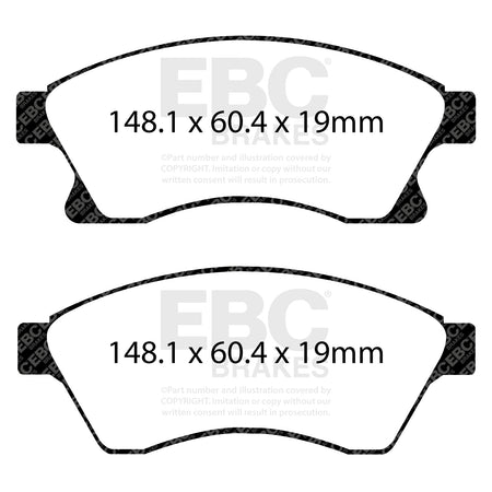 EBC Front Ultimax Brake Pads - Opel Astra (J) / Vauxhall Astra (J) (DPX2065) — view 2
