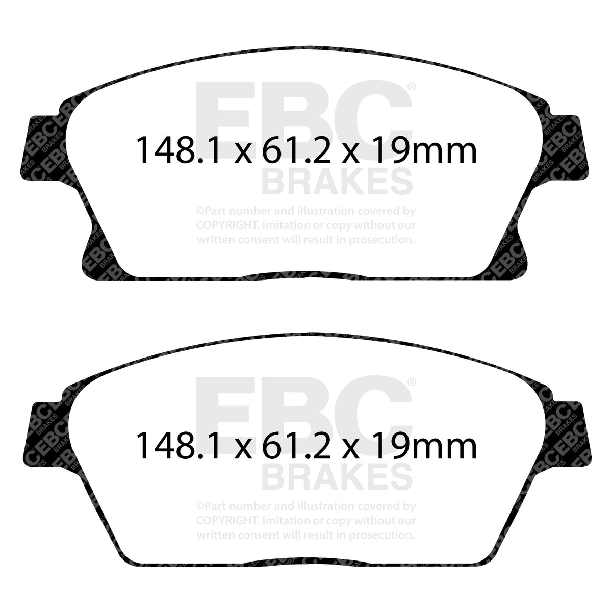 EBC Front GreenStuff Brake Pads - Opel Zafira Tourer / Opel Astra (J) (DP22067) — view 2