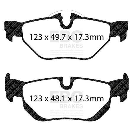 EBC Rear RedStuff Brake Pads - BMW 3 Series (E92) / BMW 3 Series (E93) (DP32069C) — view 2