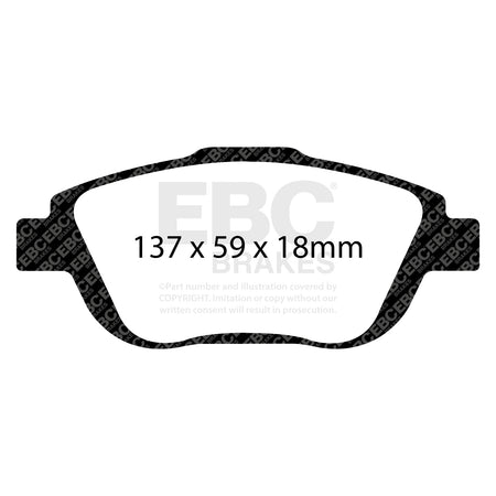 EBC Front Ultimax Brake Pads - Peugeot 2008 / Vauxhall Corsa (F) (DPX2073) — view 2