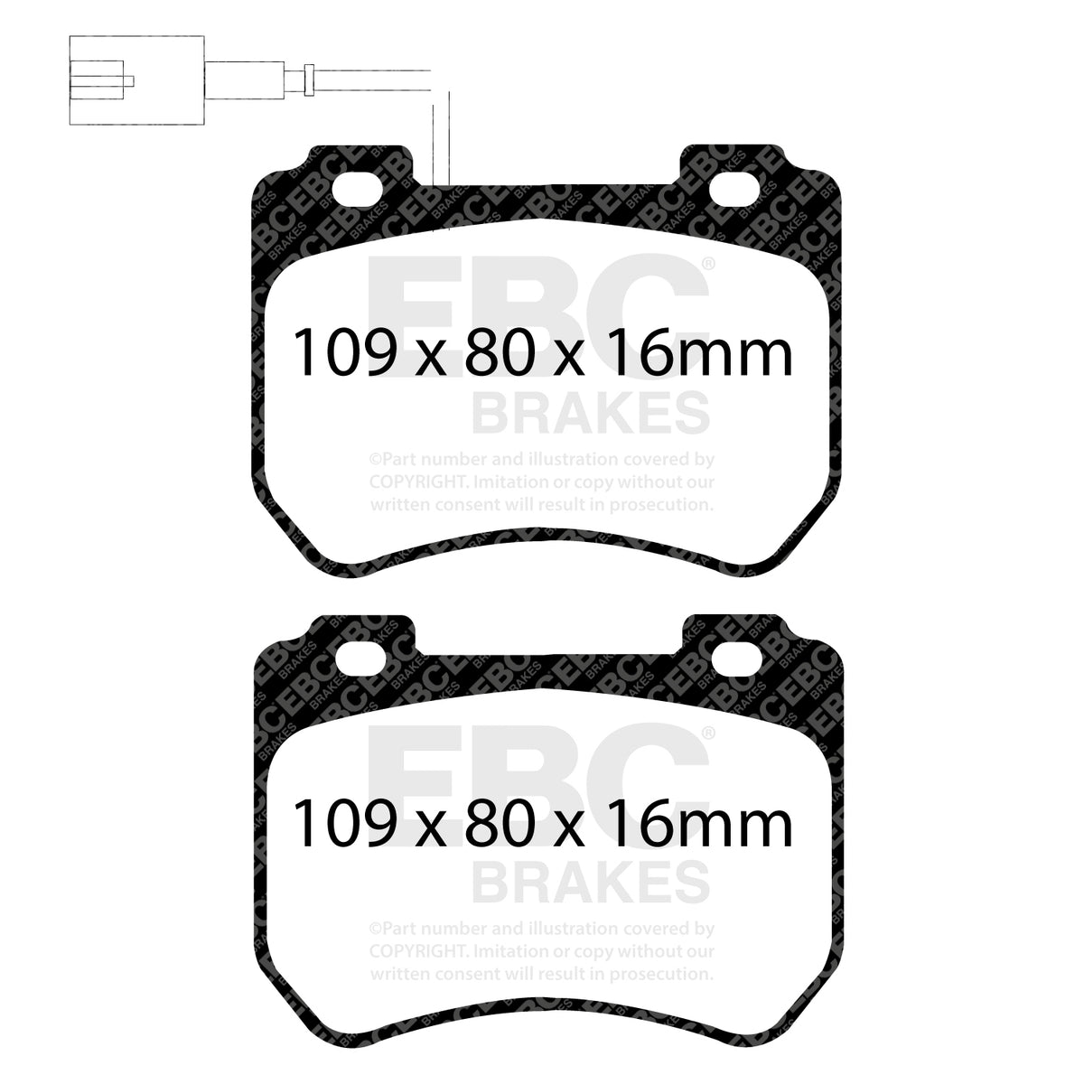 EBC Front YellowStuff Brake Pads - Alfa Romeo 159 / Alfa Romeo Brera (DP42074R) — view 2