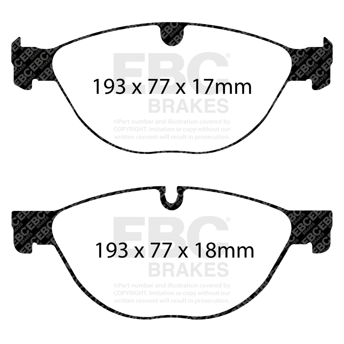 EBC Front YellowStuff Brake Pads - Jaguar XJ / Jaguar Xjr (DP42076R) — view 2