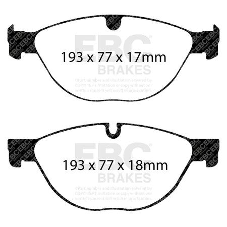 EBC Front YellowStuff Brake Pads - Jaguar XJ / Jaguar Xjr (DP42076R) — view 2