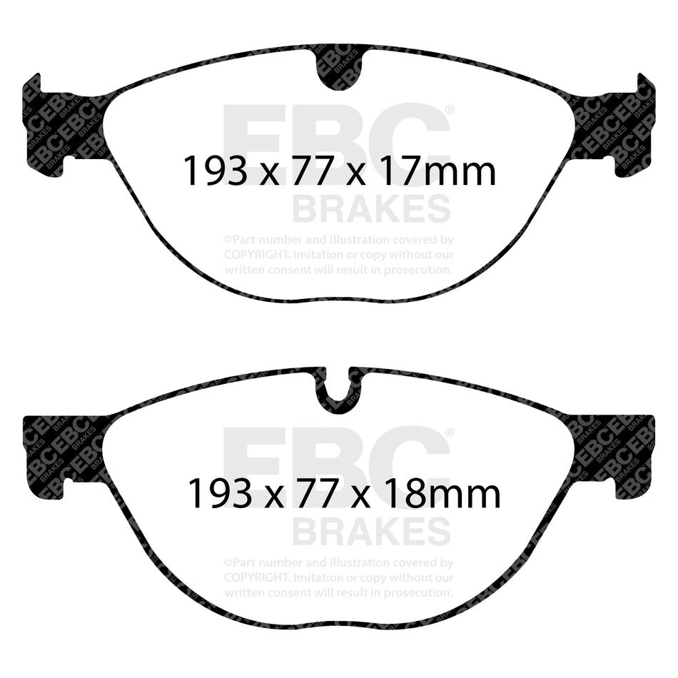 EBC Front RedStuff Brake Pads - Jaguar XJ / Jaguar XF (X250) (DP32076C) — view 2